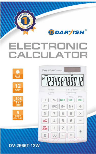 Изображение товара Калькулятор Darvish DV-2666T-12W (белый)
