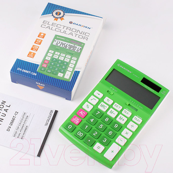 Изображение товара Калькулятор Darvish DV-2666T-12N (зеленый)