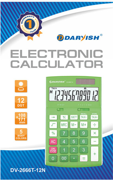 Изображение товара Калькулятор Darvish DV-2666T-12N (зеленый)