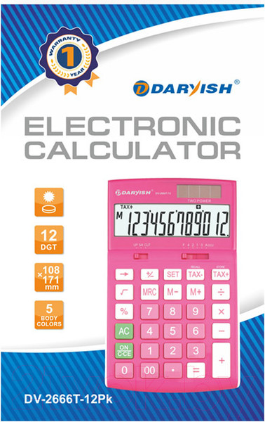 Изображение товара Калькулятор Darvish DV-2666T-12PK (розовый)