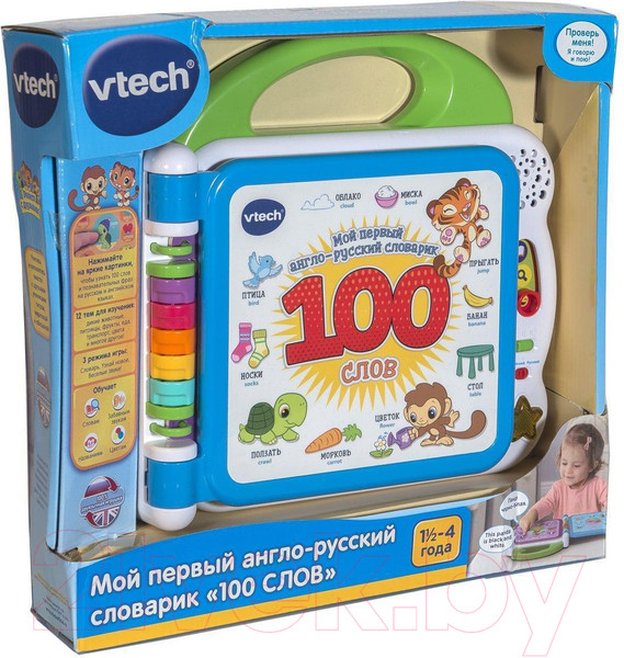 Изображение товара Музыкальная книга Vtech Мой первый англо-русский словарик 100 слов / 80-601526