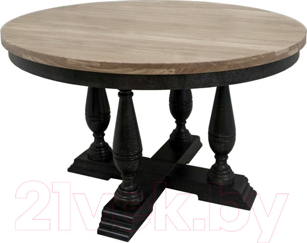 Изображение товара Обеденный стол Buro7 Орбис Классика 140x40x80 (дуб беленый)