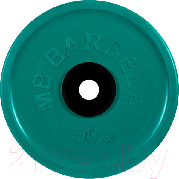 Изображение товара Диск для штанги MB Barbell Олимпийский d51мм 50кг (зеленый)