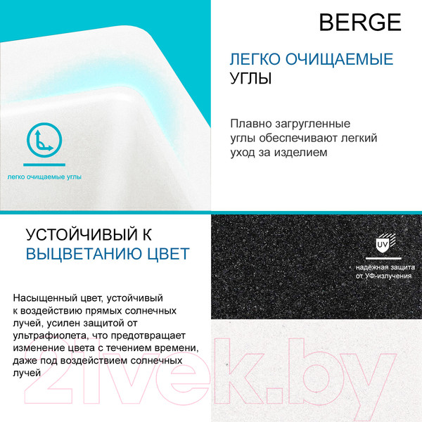 Изображение товара Мойка кухонная Berge BR-4803 (белый)