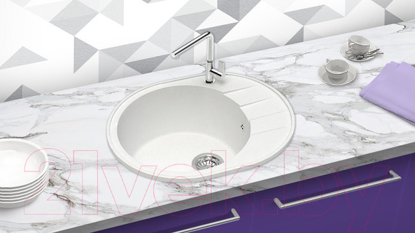 Изображение товара Мойка кухонная Berge BR-6201 (белый)