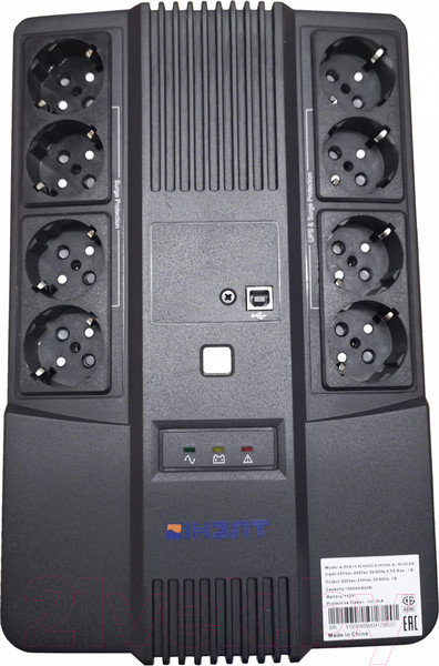 Изображение товара ИБП ИНЭЛТ Alpha 1K Schuko-8 (IN1050-AL-SCH8-KS)