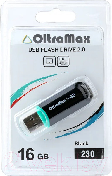 Изображение товара USB flash накопитель Oltramax 230 16Gb Black / OM-16GB-230-Black