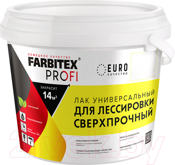 Изображение товара Лак Farbitex Profi для лессировки универсальный сверхпрочный (900мл)