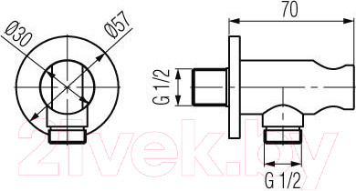 Изображение товара Подключение для душевого шланга Valvex Round Plus 2448310