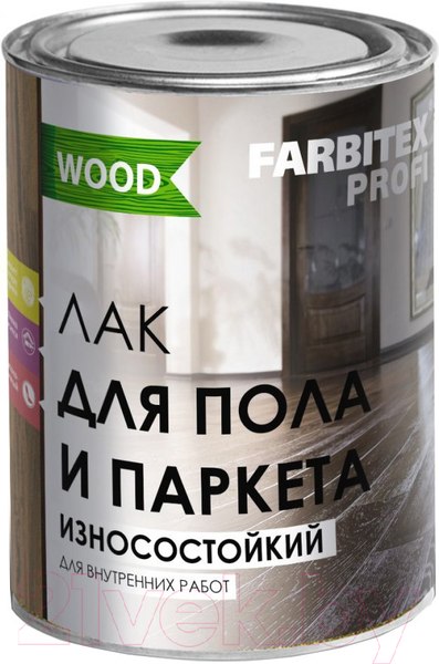 Изображение товара Лак Farbitex Profi Wood паркетный алкидно-уретановый износостойкий (800мл, высокоглянцевый)