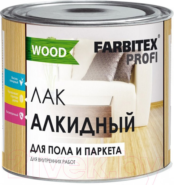 Изображение товара Лак Farbitex Profi Wood для пола и паркета алкидный (1.9л)