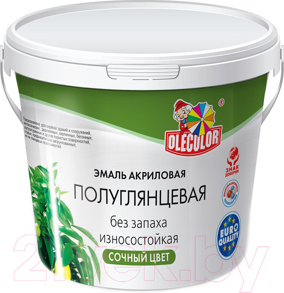 Изображение товара Эмаль Olecolor Полуглянцевая (800г, белый)