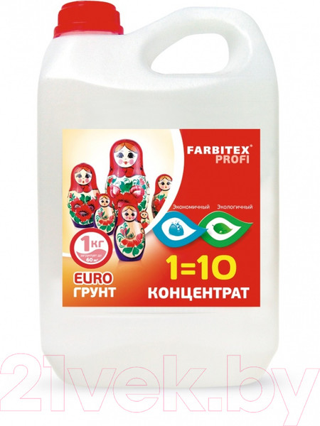 Изображение товара Грунтовка Farbitex Профи акриловый концентрат (3кг)