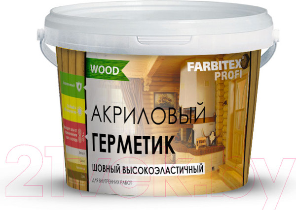 Изображение товара Герметик акриловый Farbitex Профи Wood шовный высокоэластичный (3кг, сосна)