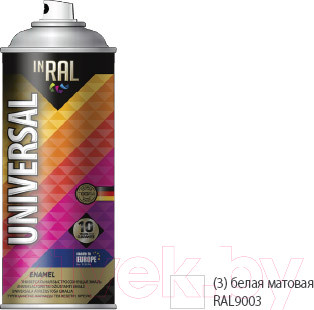 Изображение товара Эмаль Inral 26-7-6-003 (400мл, белый матовый)