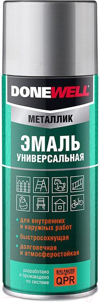 Изображение товара Эмаль Donewell Металлик универсальная (520мл, золото)
