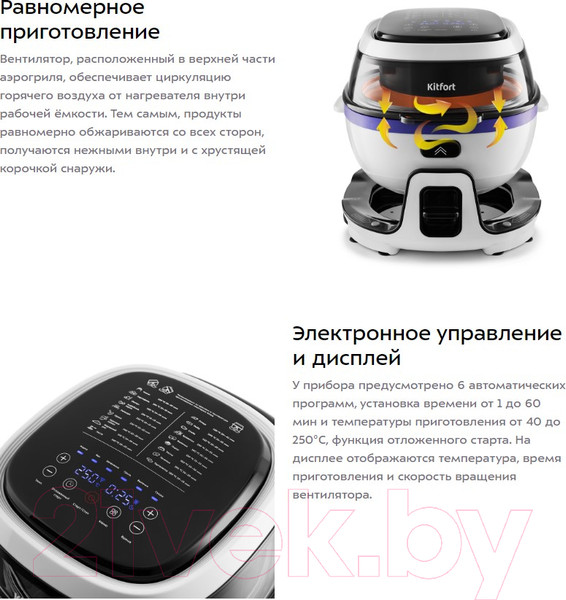 Изображение товара Аэрогриль Kitfort KT-2218-2 (белый)