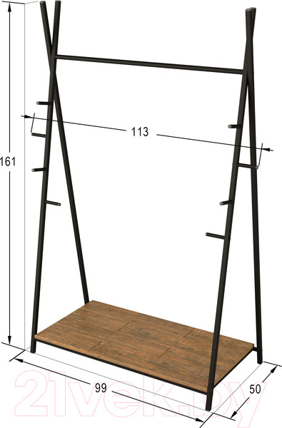 Изображение товара Стойка для одежды Калифорния мебель Фелтон (дуб американский)