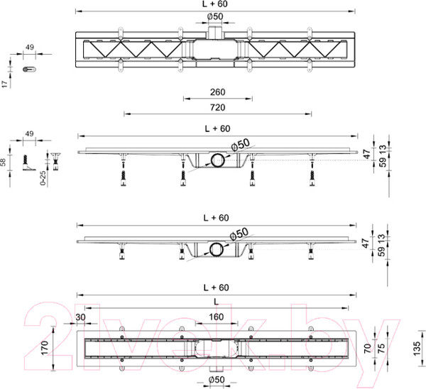 Изображение товара Трап для душа Styron Basic STY-B-100
