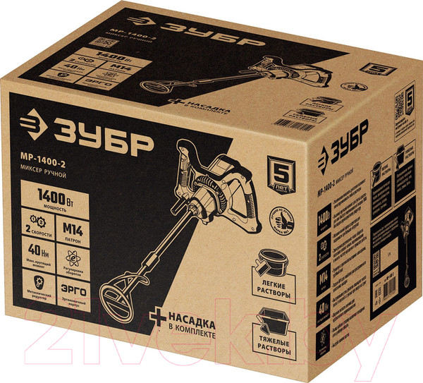 Изображение товара Дрель-миксер Зубр МР-1400-2