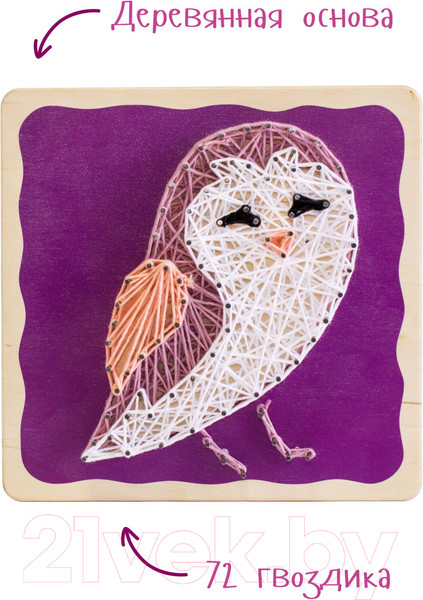 Изображение товара Набор для творчества «изонить» Woody Цвик-арт Сова / 02239