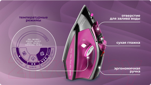 Изображение товара Утюг Centek CT-2355 (фиолетовый)