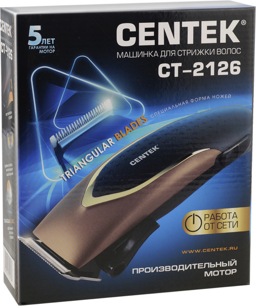 Изображение товара Машинка для стрижки волос Centek CT-2126 (черный/золото)