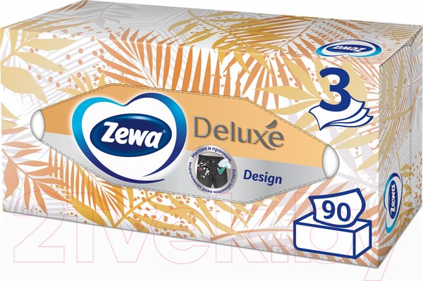Изображение товара Бумажные салфетки Zewa Deluxe Design 3-х слойные (90шт)