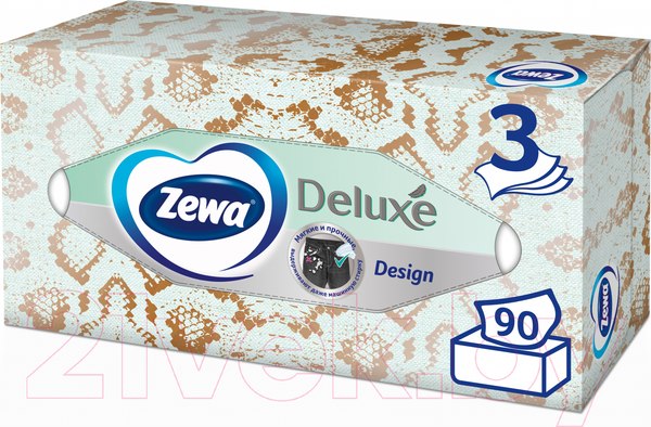 Изображение товара Бумажные салфетки Zewa Deluxe Design 3-х слойные (90шт)