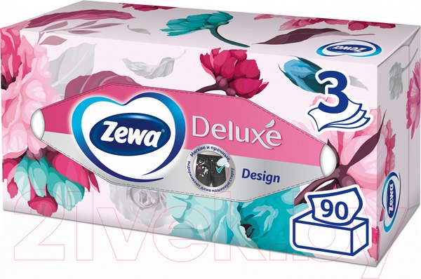 Изображение товара Бумажные салфетки Zewa Deluxe Design 3-х слойные (90шт)
