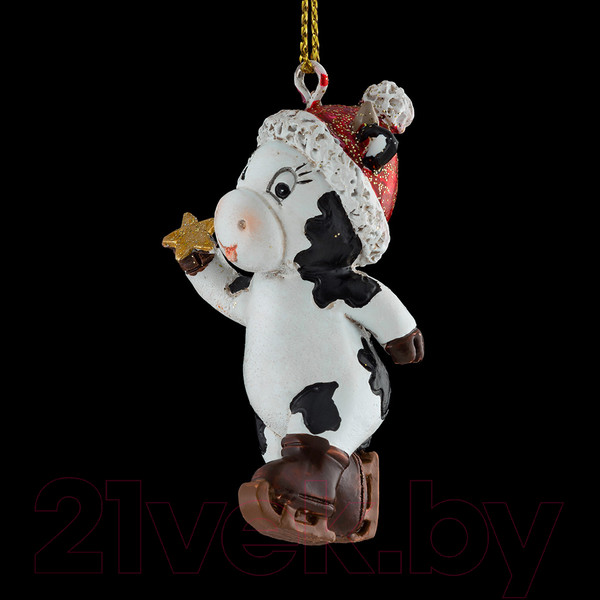 Изображение товара Елочная игрушка Erich Krause Decor Праздничная коровка / 51242