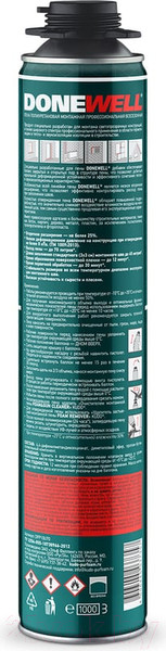 Изображение товара Пена монтажная Donewell 70 Профессиональная всесезонная (1л)