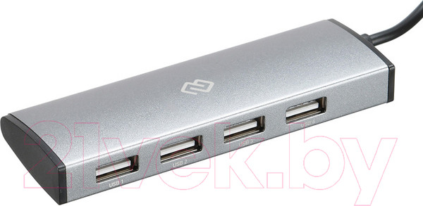 Изображение товара USB-хаб Digma HUB-4U2.0-UC-DS (серебристый)