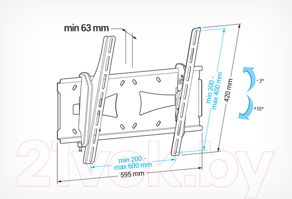 Изображение товара Кронштейн для телевизора Holder PTS-4006 (черный)