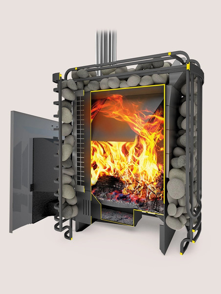 Изображение товара Печь-каменка Теплодар Сибирский Утес 20 ЛП Профи Панорама (без дверцы)