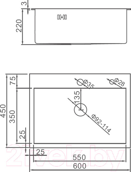 Изображение товара Мойка кухонная Gerhans K36045B