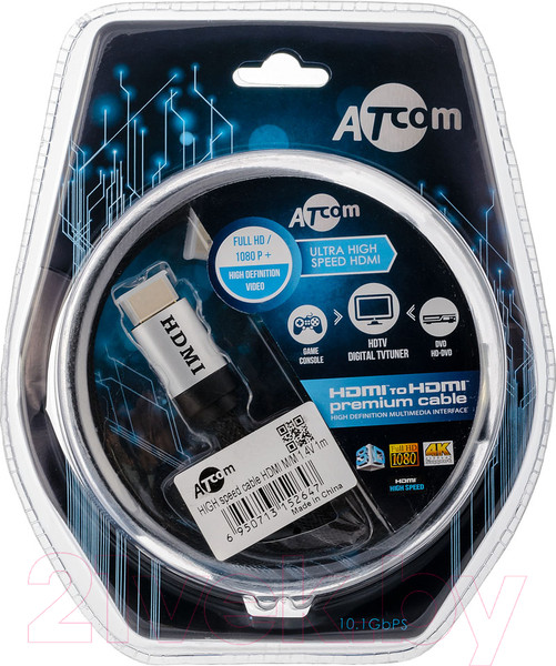 Изображение товара Кабель ATcom AT5264 HDMI (1м, Metal Gold)