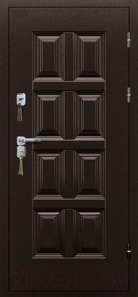 Изображение товара Входная дверь Промет Винтер-100 Дуб беленый/антик медь (98x206, правая)