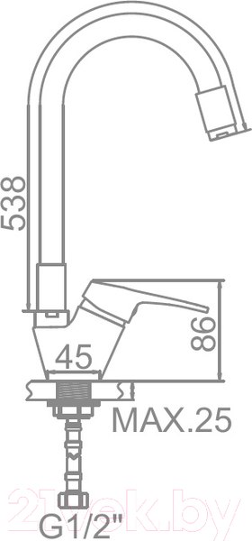 Изображение товара Смеситель Ledeme L4132-2 (черный)