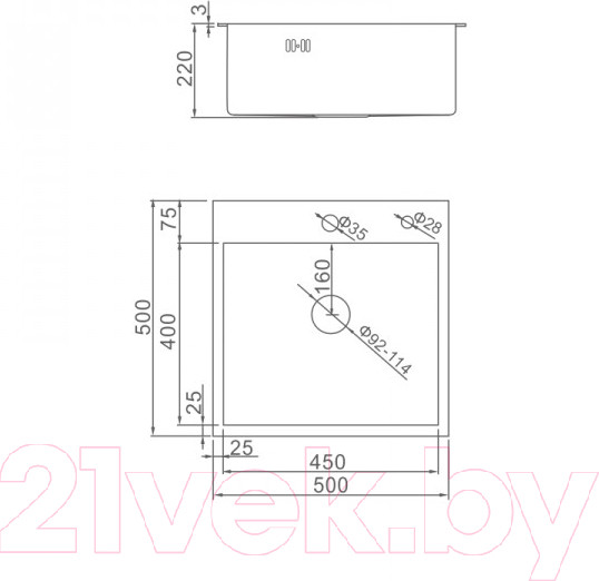 Изображение товара Мойка кухонная Gerhans K35050BD