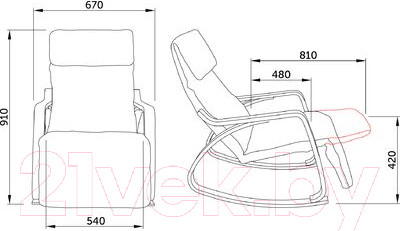 Изображение товара Кресло-качалка AksHome Smart (ткань бежевый)
