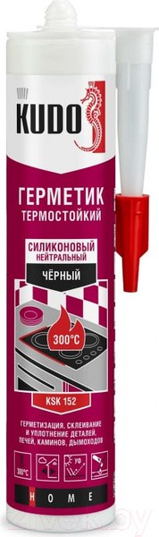 Изображение товара Герметик силиконовый Kudo Высокотемпературный / KSK-152 (280мл, черный)