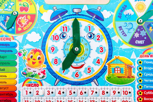 Изображение товара Развивающая игрушка WoodLand Toys Часы-календарь 4 / 094104
