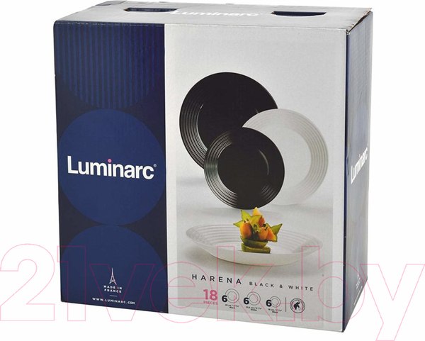 Изображение товара Набор тарелок Luminarc Harena Black/White N1518