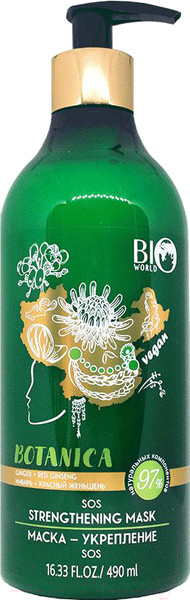 Изображение товара Маска для волос Bio World Botanica укрепление имбирь красный женьшень (490мл)