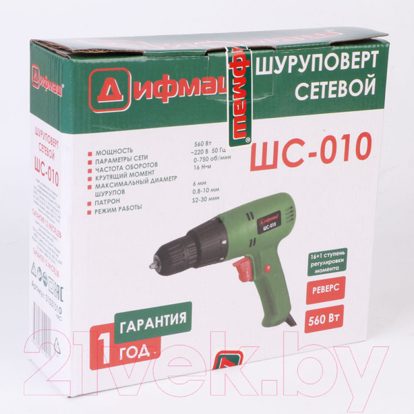 Изображение товара Дрель-шуруповерт Дифмаш ШС-010 (01031010)