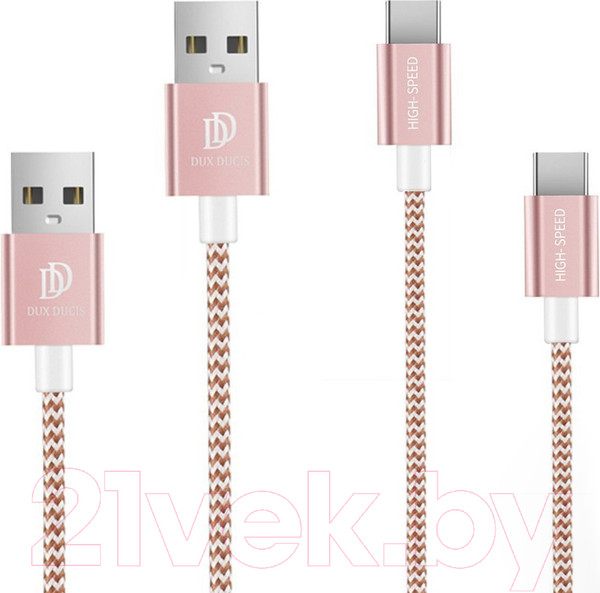 Изображение товара Кабель Dux Ducis K-ll Type-C (1м, розовый)
