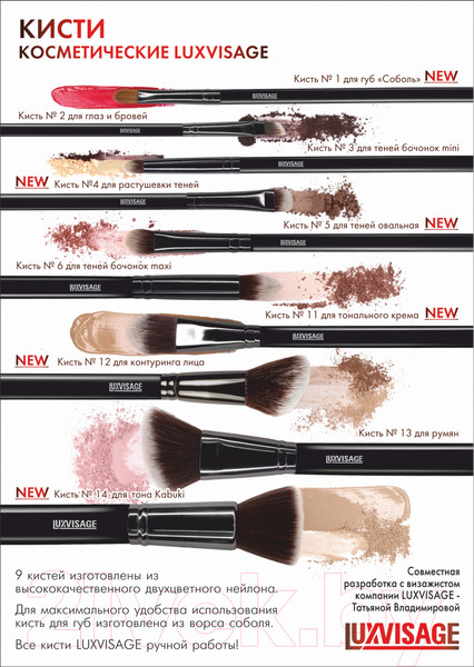 Изображение товара Кисть для макияжа LUXVISAGE № 12 для контуринга лица