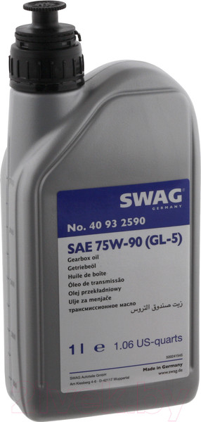 Изображение товара Трансмиссионное масло Swag 75W90 GL5 / 40932590 (1л)
