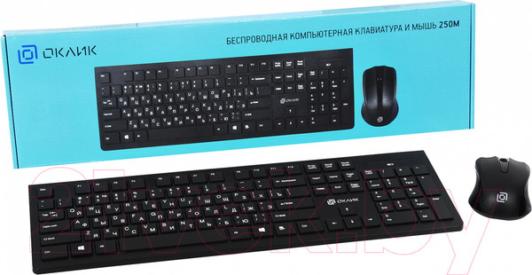 Изображение товара Комплект клавиатура и мышь Оклик 250M (черный)